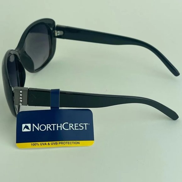 SG00778 NorthCrest Sunglasses For Women's 100% UVA-UVB Protection Black Square, - Picture 5 of 7
